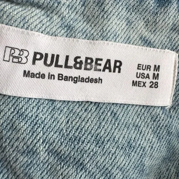 Pull&Bear Pleated Denim Mini Skirt Double Buckle Belt Women’s‎ Sz M Y2K Clueless - Picture 8 of 8